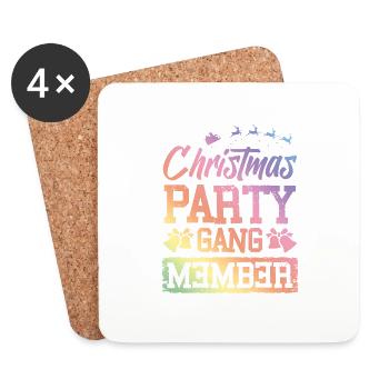 Christmas Party Gang Members - Coasters (set of 4) - white - Front