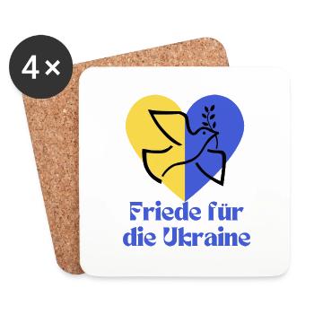 Ukraine Frieden Flagge Taube russland Krieg Peace - Untersetzer (4er-Set) - Weiß - Vorne