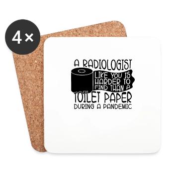 Un radiologue Papier toilette Rad Radiologie Radiographie - Dessous de verre (lot de 4) - blanc - Devant