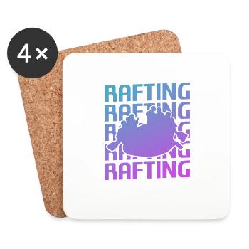 Rétro Vintage Classic Water River Rafting Kayaker - Dessous de verre (lot de 4) - blanc - Devant