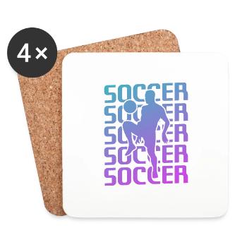 Retro Vintage Classic Soccer Player - Untersetzer (4er-Set) - Weiß - Vorne