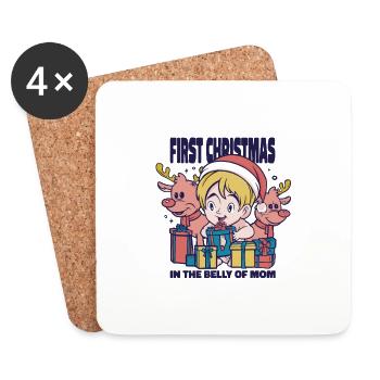 Vêtements de grossesse Noël Enceinte - Dessous de verre (lot de 4) - blanc - Devant
