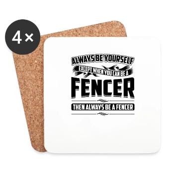 Sei immer du selbst Fechter Wortspiel Humor Fechten Fechter - Untersetzer (4er-Set) - Weiß - Vorne