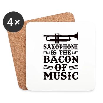 Saxophone Saxophoniste Saxophone Musique Saxophone Joueur de Saxophone - Dessous de verre (lot de 4) - blanc - Devant