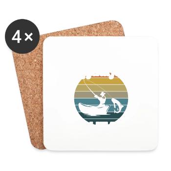 Cette légende de la pêche a 60 ans et 60 ans - Dessous de verre (lot de 4) - blanc - Devant