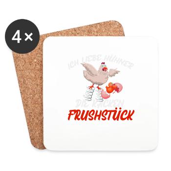 Funny Chicken - Untersetzer (4er-Set) - Weiß - Vorne
