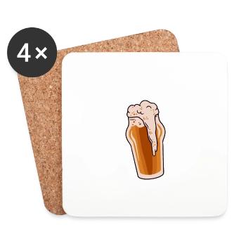 This Dad Loves Beer - Untersetzer (4er-Set) - Weiß - Vorne