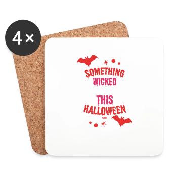 Halloween Fledermaus Monster - Untersetzer (4er-Set) - Weiß - Vorne