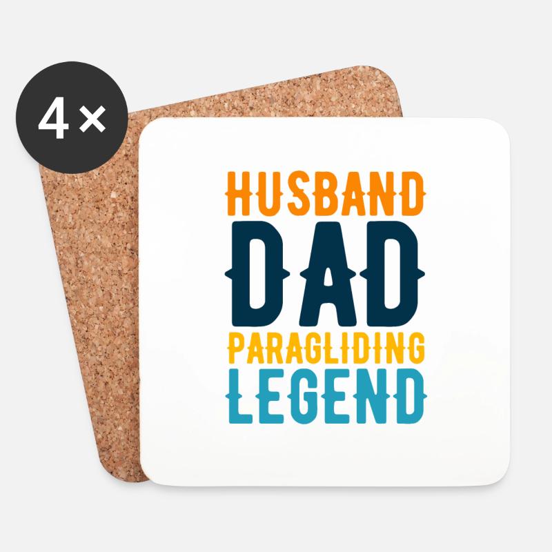 Ehemann Papa Paragliding Legende - Untersetzer (4er-Set) - Weiß