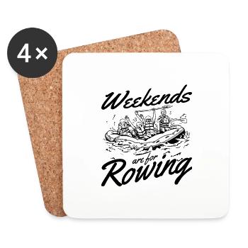 Rafting Weekends Are For Rowing Paddle Paddling - Untersetzer (4er-Set) - Weiß - Vorne