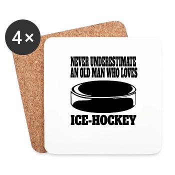 Eishockey Geschenk Wintersport Eishockeyteam - Untersetzer (4er-Set) - Weiß - Vorne