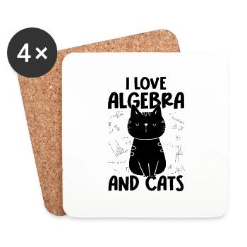 Ich Liebe Mathe Und Katzen - Algebra - Untersetzer (4er-Set) - Weiß - Vorne