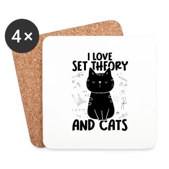 I Love Cats - Set Theory - Coasters (set of 4) - white - Front