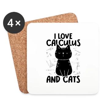 J’aime les chats - Calculus - Dessous de verre (lot de 4) - blanc - Devant