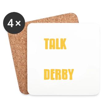 Talk Derby To Me Retro Funny Horse Racing Lover - Coasters (set of 4) - white - Front
