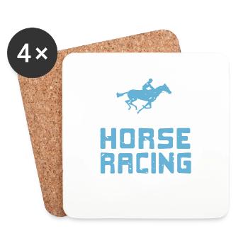 Cool Retro si cela implique des courses de chevaux Comptez-moi dans - Dessous de verre (lot de 4) - blanc - Devant