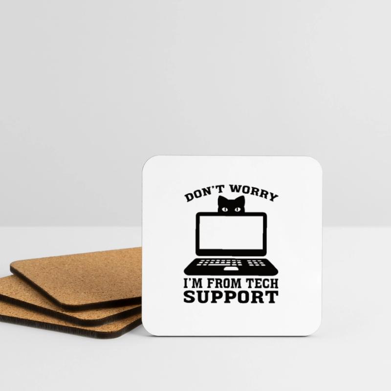 Technischer Support Computer Technik IT Software Untersetzer (4er-Set)