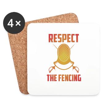 Lustiger Respekt Der Fechtfechter Spieler Kampf - Untersetzer (4er-Set) - Weiß - Vorne