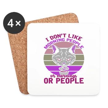 I DON T LIKE PEOPLE - Untersetzer (4er-Set) - Weiß - Vorne
