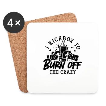 I Kickbox To Burn Kickboxing Kickboxer Boxing - Coasters (set of 4) - white - Front