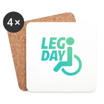 Leg Day Handicapped Wheelchair 22 - Coasters (set of 4) - white - Front