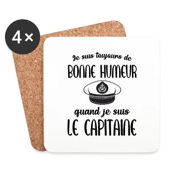 Toujours de bonne humeur quand je navigue homme - Dessous de verre (lot de 4) - blanc - Devant
