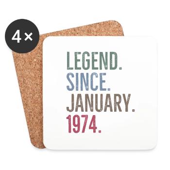 Legend Since January 1974 - Coasters (set of 4) - white - Front