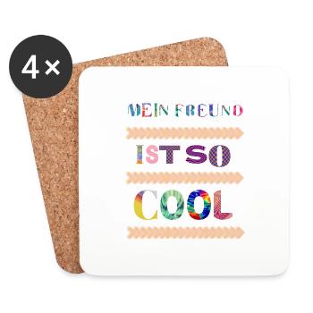Ist so super wenn man den coolsten Freund der Welt - Untersetzer (4er-Set) - Weiß - Vorne