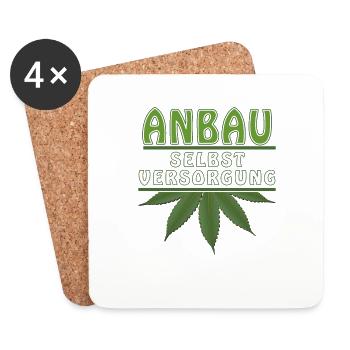 ANBAU SELBSTVERSORGUNG - Untersetzer (4er-Set) - Weiß - Vorne