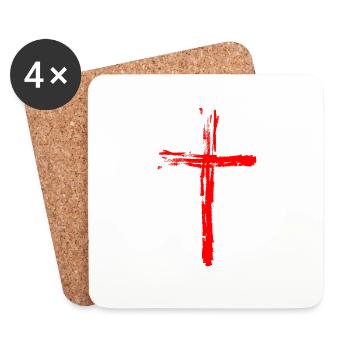 Kreuz Gipfelkreuz Berg Gipfel Jesus Gott - Untersetzer (4er-Set) - Weiß - Vorne