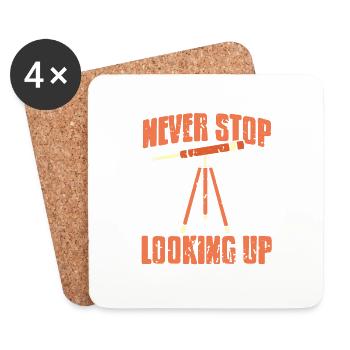 Never Stop Looking Up Cool Retro Astronomer - Untersetzer (4er-Set) - Weiß - Vorne
