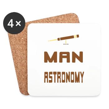 Just A Man Who Loves Astronomy Awesome Retro - Untersetzer (4er-Set) - Weiß - Vorne