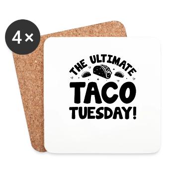 Mexicain Tacos Food Lifestyle Mardi - Dessous de verre (lot de 4) - blanc - Devant