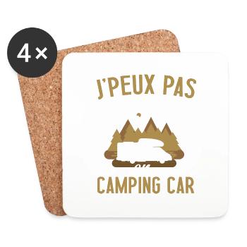 Je peux pas je me barre en camping car - Dessous de verre (lot de 4) - blanc - Devant