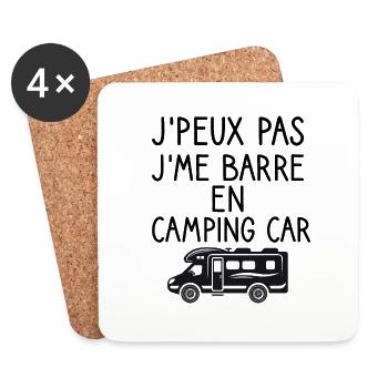 Je peux pas je me barre en camping car - Dessous de verre (lot de 4) - blanc - Devant