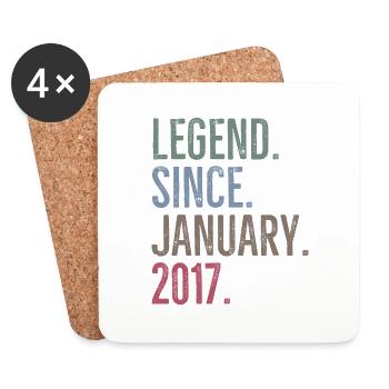 Legende seit Januar 2017 - Untersetzer (4er-Set) - Weiß - Vorne