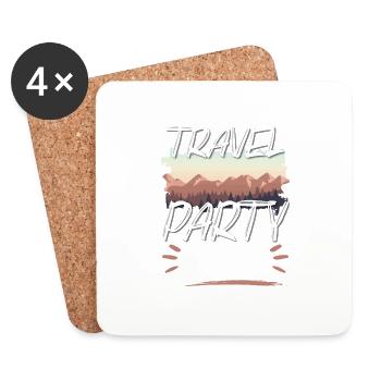 Équipage de voyage - Dessous de verre (lot de 4) - blanc - Devant