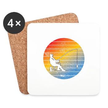 Fishing Fishing Hooks Fishing Fishing Fishing Anglers - Coasters (set of 4) - white - Front