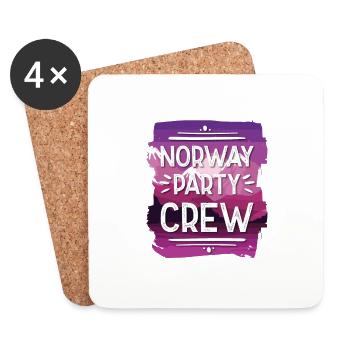 Équipage de la fête de Norvège - Dessous de verre (lot de 4) - blanc - Devant
