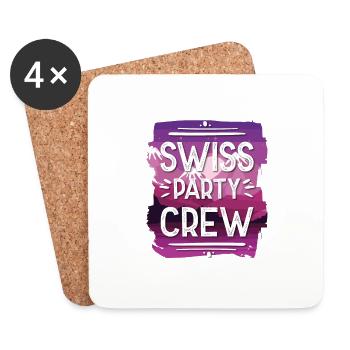 Swiss Party Crew - Coasters (set of 4) - white - Front