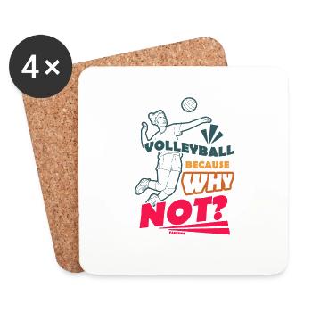 Volleyball - Coasters (set of 4) - white - Front
