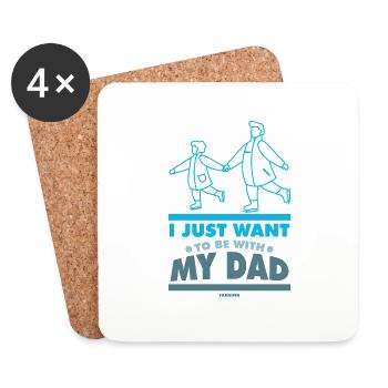Papa Fille Enfant Fête des Pères Fille Cadeau - Dessous de verre (lot de 4) - blanc - Devant