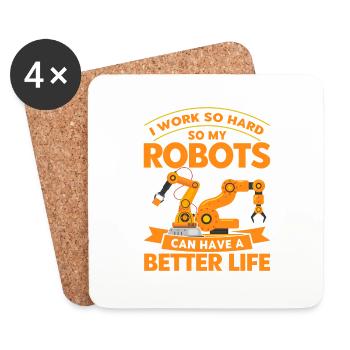Robotic Robot Robotics Engineer Gift - Coasters (set of 4) - white - Front