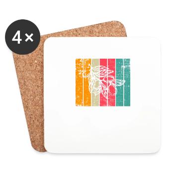 Huile d’olive Retro Vegetarian Idée cadeau - Dessous de verre (lot de 4) - blanc - Devant