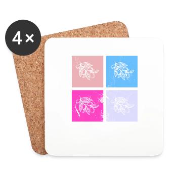 Huile d’olive Retro Vegetarian Idée cadeau - Dessous de verre (lot de 4) - blanc - Devant