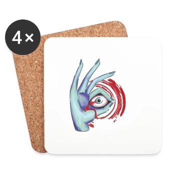 Voir l’œil humain 13 - Dessous de verre (lot de 4) - blanc - Devant