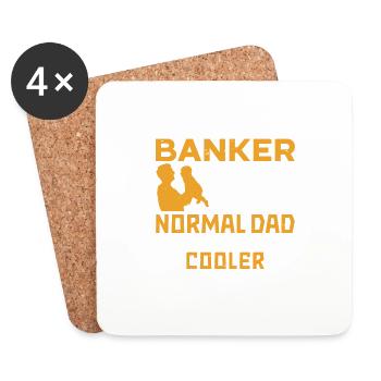 Banker Bank Money Banker - Coasters (set of 4) - white - Front