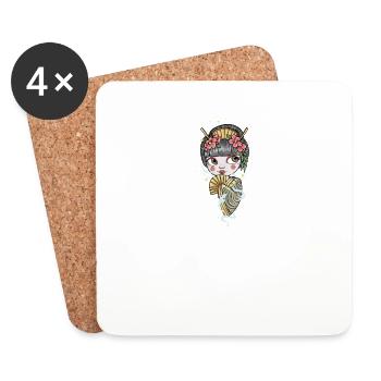 Geisha I Japan Girl Anime Motif for Japanese - Coasters (set of 4) - white - Front