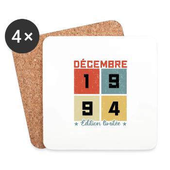 Décembre 1994 - Cadeau D'anniversaire - - Dessous de verre (lot de 4) - blanc - Devant