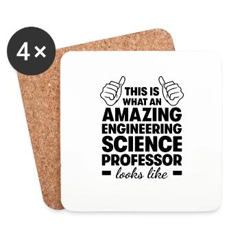 Incroyable professeur de sciences de l’ingénieur - Dessous de verre (lot de 4) - blanc - Devant